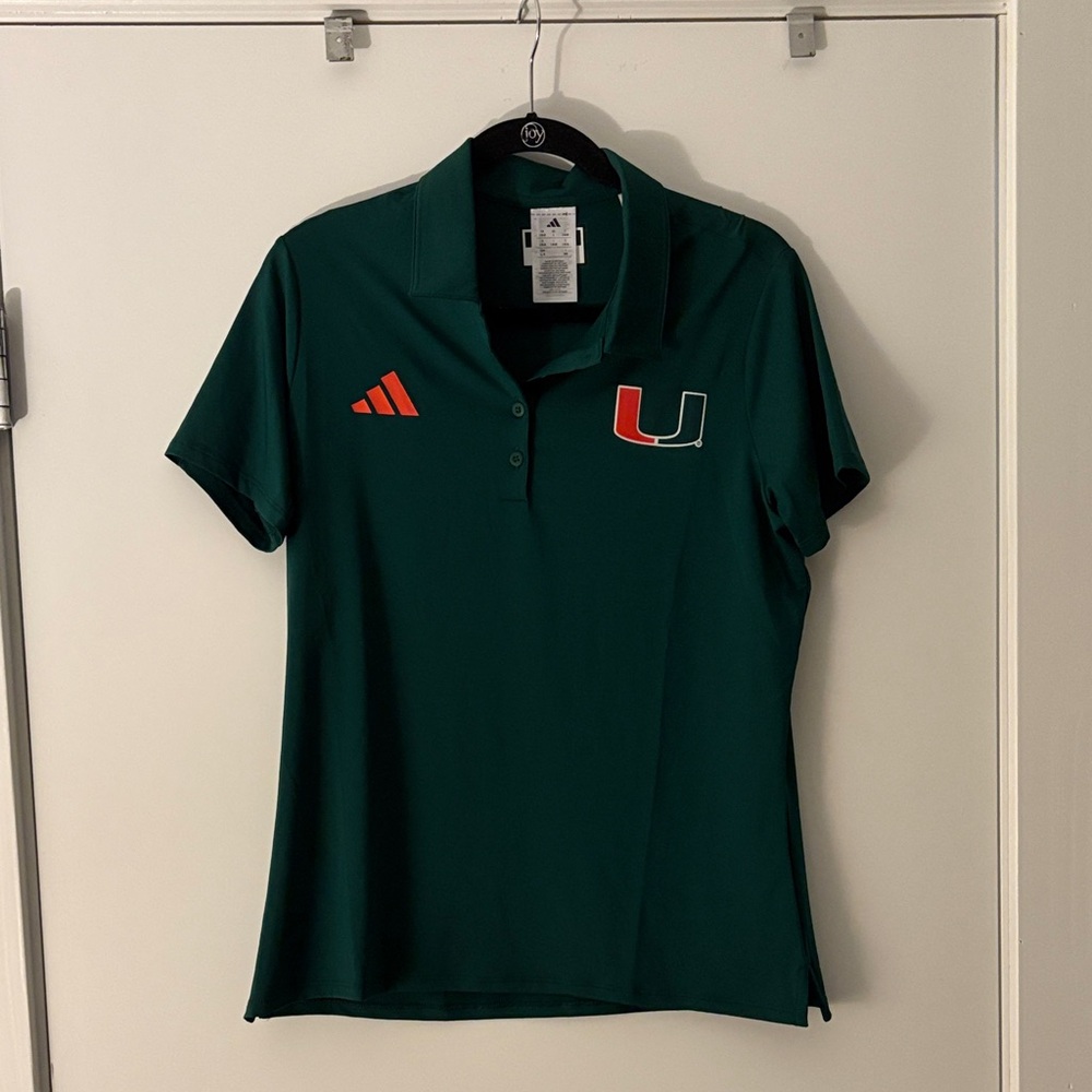 Adidas Women's Dark Green Polo Jersey - University of Miami